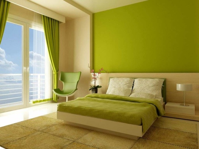 Schlafzimmer grün nuancen farbpaletten