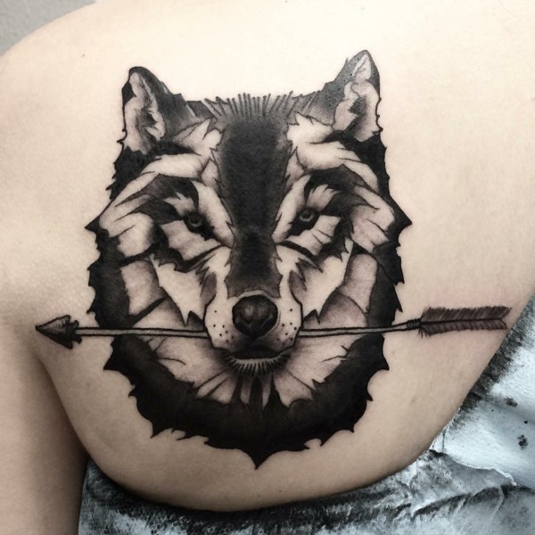 schulter tattoo wolf tattoo ideen