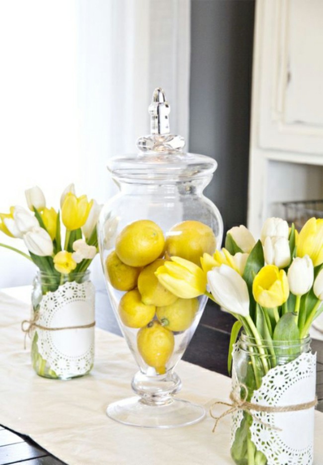 gelbe Tulpen ideen tischdekoration Tipps Tischdeko tulpen