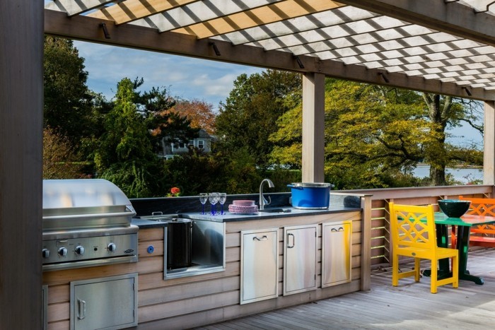 terrassengestaltung außenküche einrichtungsideen küche einrichten