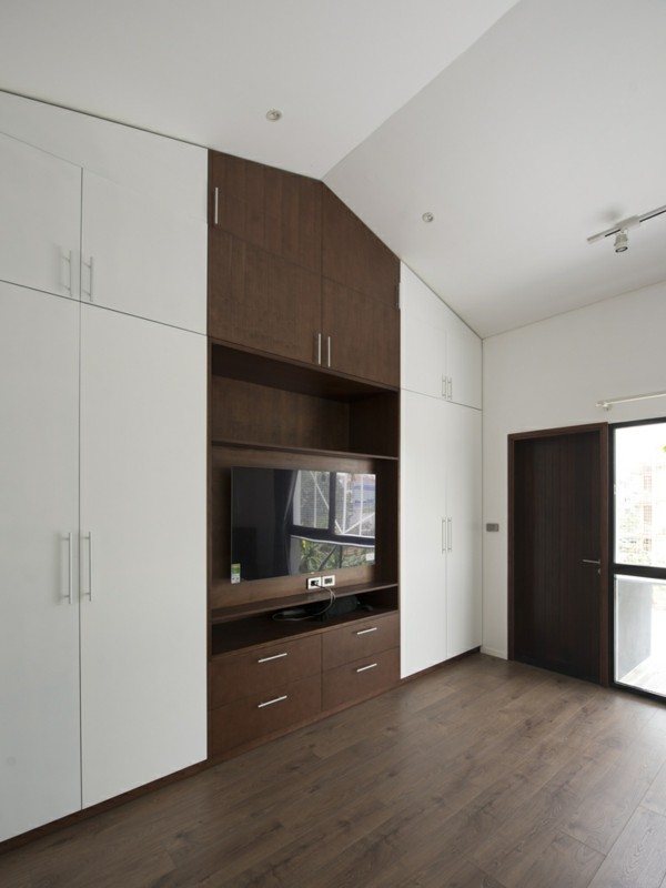 moderne architektur medienwand im wohnzimmer