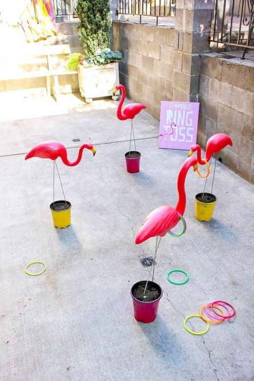 Flamingo Deko tolle blumentöpfe