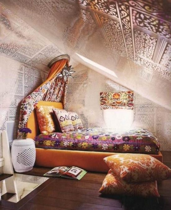 fenstergardinen orientalisches schlafzimmer