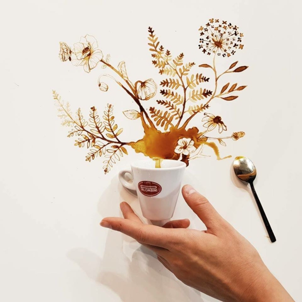 kaffeekunst malen mit löslichem kaffee