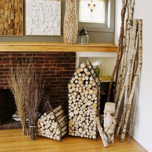 Brennholz mit Dekoration