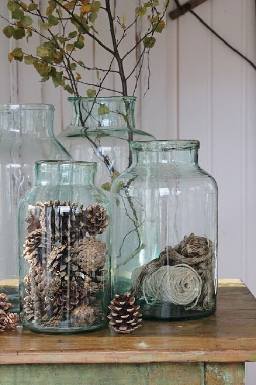 Glasdosen Herbst Vase