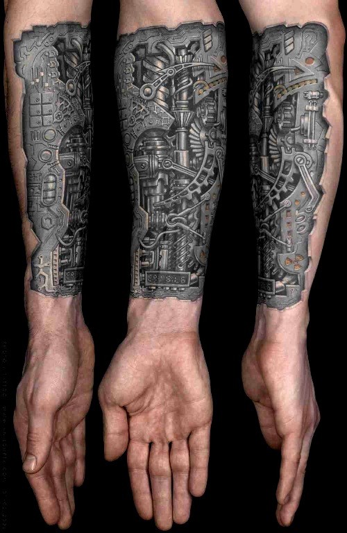 Biomechanik Tattoo unterarm