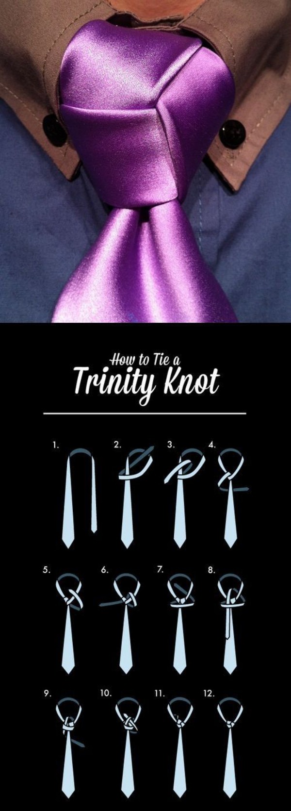 Krawatte binden trinity knoten