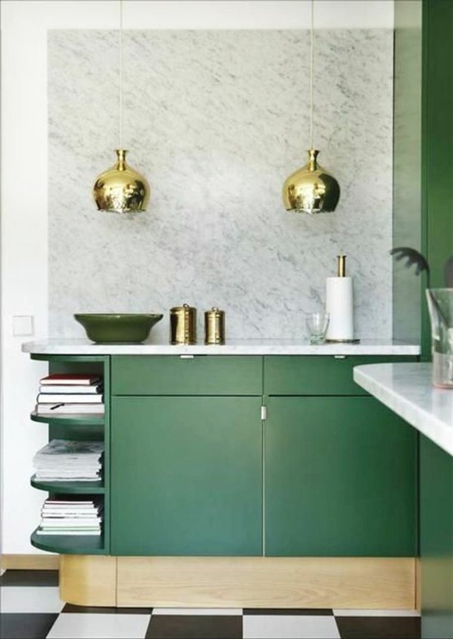grün smaragdgrün design ideen kücheneinrichtung tipps