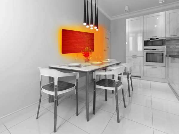 infrarotheizung küche esszimmer wanddeko