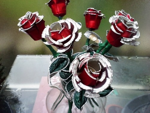 Basteln mit Kaffeekapseln hübsche rosen