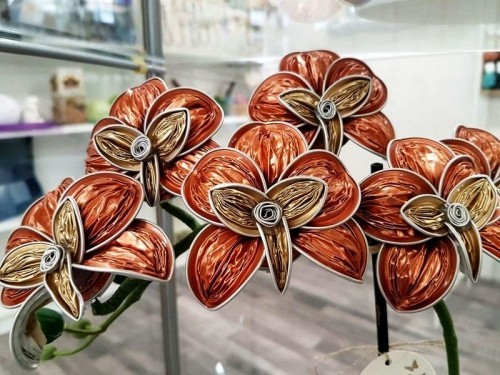 Basteln mit Kaffeekapseln komplexe schöne orchideen