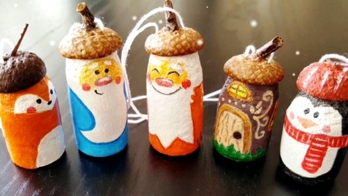 Basteln mit Korken verschiedene Weihnachtliche Charaktere