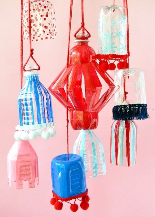 Basteln mit Plastikflaschen windspiele