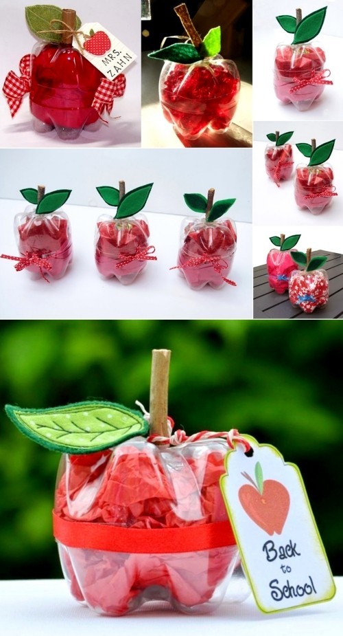 Basteln mit Plastikflaschen äpfel