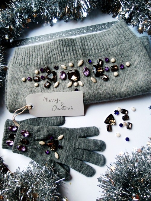 Kreative Weihnachtsgeschenke selber machen pullover und handschuhe verschönern