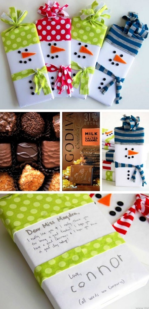 Kreative Weihnachtsgeschenke selber machen schokolade passend verpacken