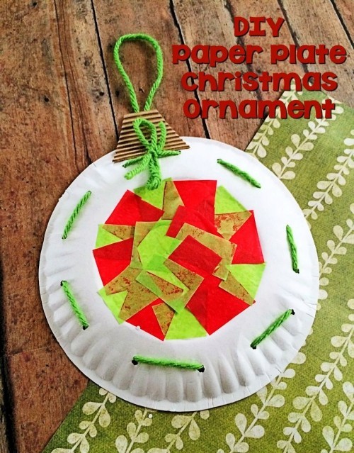 Ornament Basteln mit Pappteller