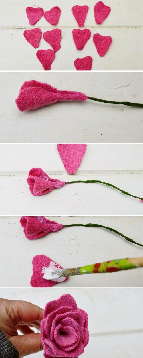 Türkranz modern aus pullover rosen machen