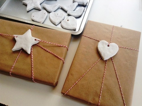 Weihnachtliche Salzteig Ideen briefumschläge packet