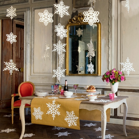 weihnachtlich dekorieren schneeflocken basteln diy weihnachtsdeko