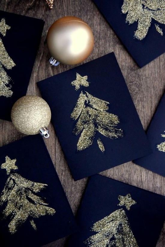weihnachtskarten selber basteln weihnachtlich dekorieren diy wihnachtsideen