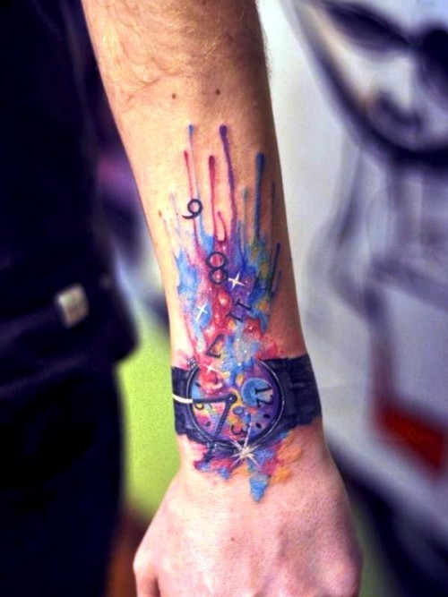 Handgelenk Tattoo Ideen armband uhr explosion