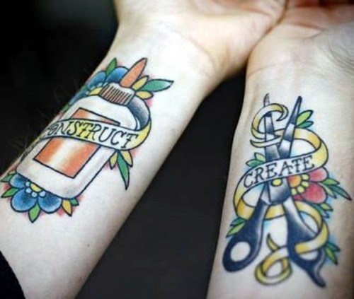 Handgelenk Tattoo Ideen retro für Bastler