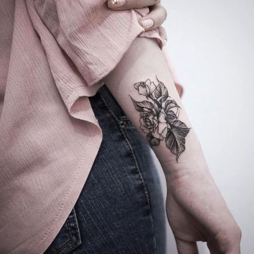 Handgelenk Tattoo Ideen schöne rosen