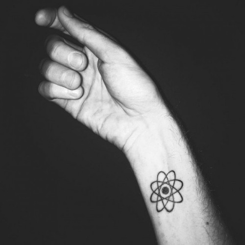 Handgelenk Tattoo Ideen symbol vom atom