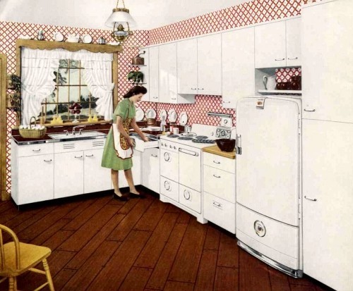 Retro Küche einrichten altes bild aus zeitschrift küche in weiß