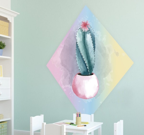 Wandtattoo wasserfarben kaktus fürs wohnzimmer