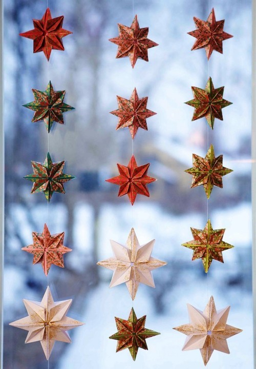Weihnachtssterne falten origami sterne girlande