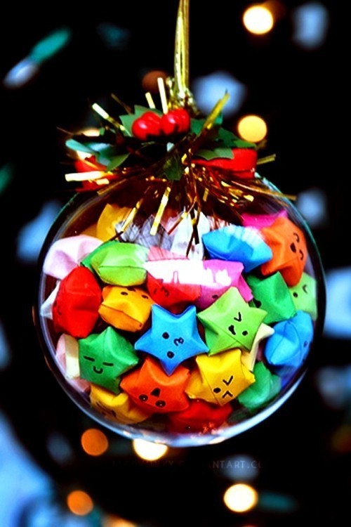 Weihnachtssterne falten ornament mit bunten kawaii sternen