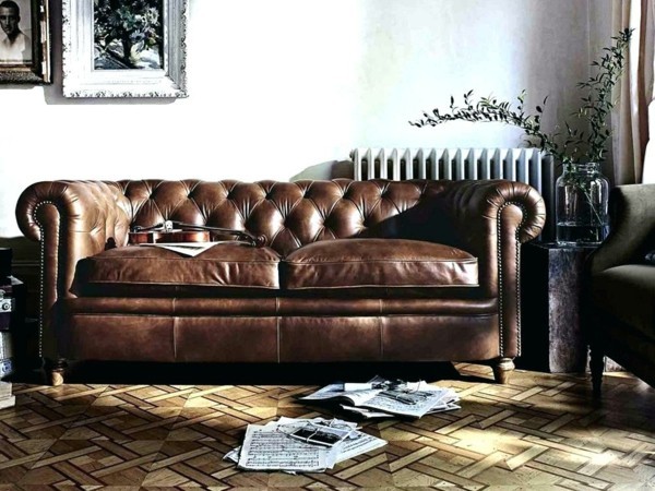 braun leder chesterfield sofa kaufen
