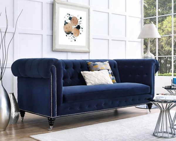 chesterfield sofa in blau