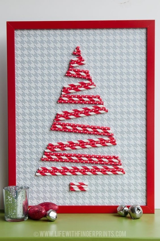 diy weihnachtsdeko weihnachtskarten selber basteln mit strohhalmen