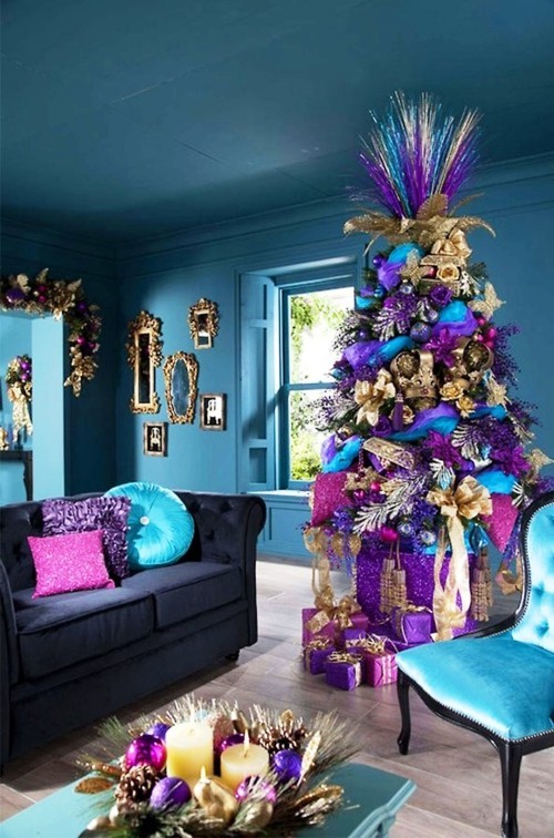künstlicher Weihnachtsbaum ausgefallen luxuriös lila