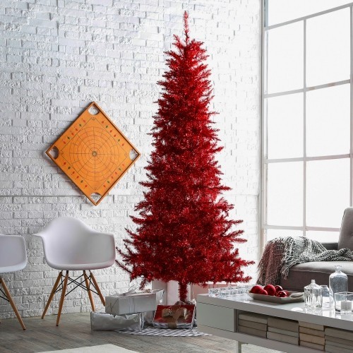 künstlicher Weihnachtsbaum knallrot und modern