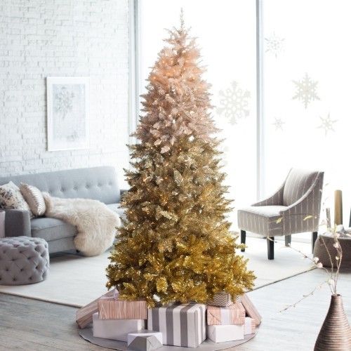 künstlicher Weihnachtsbaum ombre gold weiß
