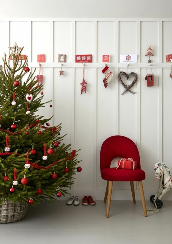 skandinavische weihnachtsdeko flur dekorieren