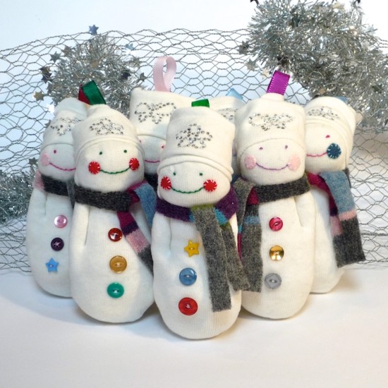 weihnachtlich dekorieren schneemann aus socken