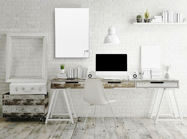Grüne Zukunft und gesundes Wohnklima mit Infrarotheizungen hautnah erleben weiß und minimalistisch im arbeitszimmer
