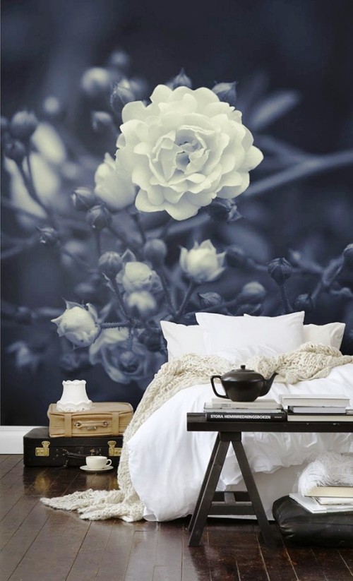 Ideen für Wandbilder XXL – Die Tapeten der Zukunft kleine weiße rose schlafzimmer