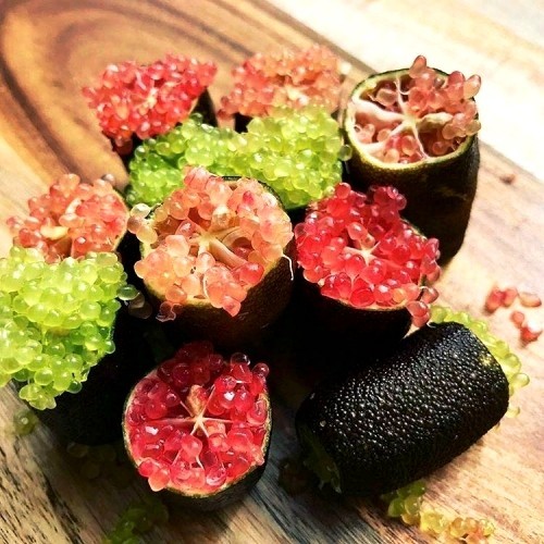 ausgefallene tropische Früchte limettenkaviar für vegetarier verschiedene farben