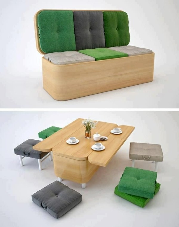 sofa und erweiterbarer tisch in einem