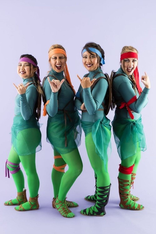 Gruppenkostüme Karneval tmnt teenage mutant ninja turtles für vier freunde