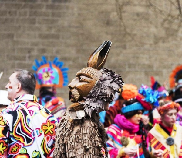 Kölner Karneval 2019 kostüm hase holz maske