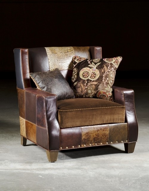 Patchwork Sessel aus lederstückchen modern vintage