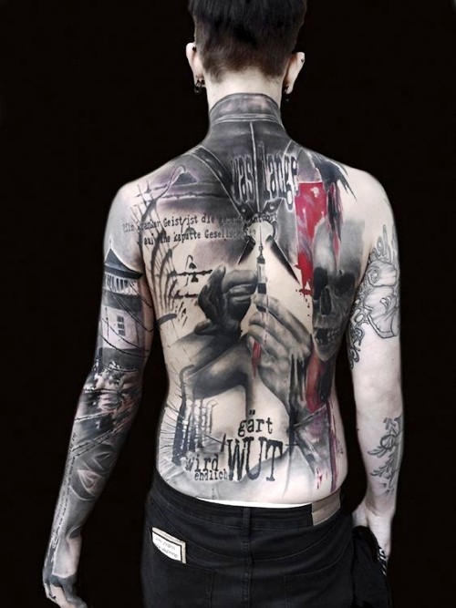 Trash Polka Tattoo Ideen was lange gärt wird endlich wut schwarz rote collage